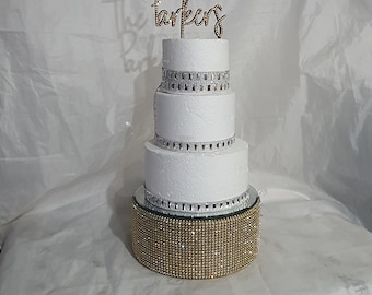 Gold Crystal Wedding cake stand, Rhinestone cake base  Rhinestone Diamante  Diamonte - REAL  rhinestones by Crystal wedding uk