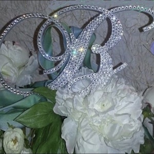 Swarovski Crystal Letter Cake Topper: 4" Rhinestone Monogram