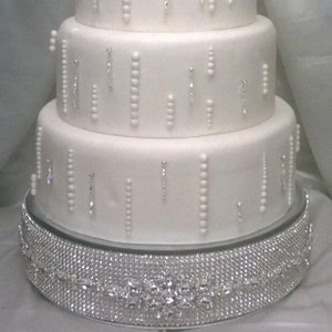 Crystal Wedding cake stand Rhinestone cake plateau Rhinestone Diamante Diamonte - REAL rhinestones by Crystal wedding uk
