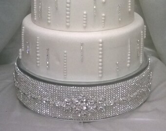 Crystal Wedding cake stand Rhinestone cake plateau  Rhinestone Diamante  Diamonte - REAL  rhinestones by Crystal wedding uk