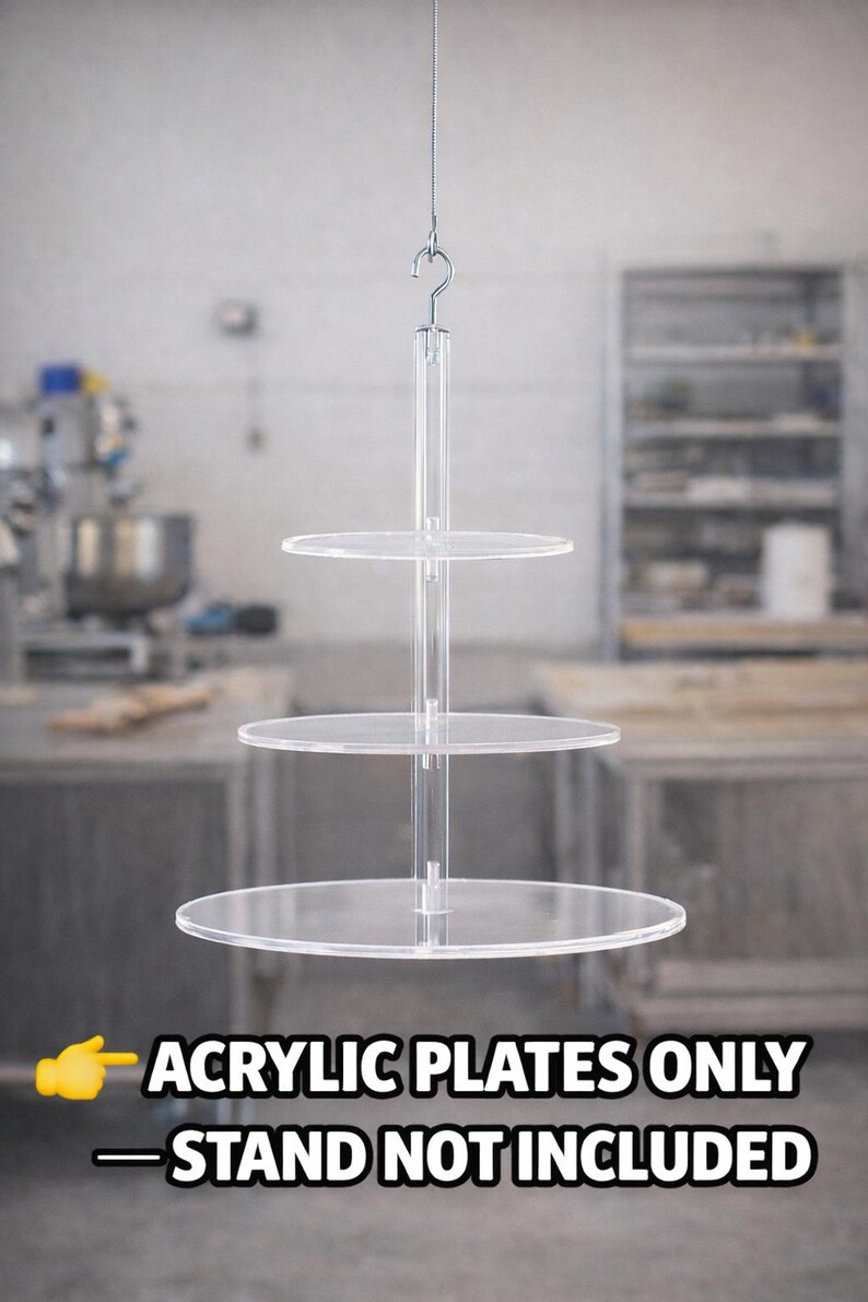 Hanging Cake Acrylic Plate Kit: Upside Down Chandelier Cake Support - Etsy