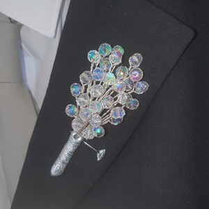 Clear Crystal bouquet, Brides wire bead jewel bouquet. rose gold. silver or Gold by Crystal wedding uk