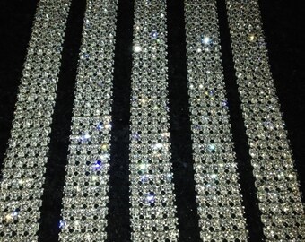 Clear crystal ribbon banding cake ribbon 1 yard  REAL GEM STONES ss18 diamante  with Superior sparkle by Crystal wedding uk