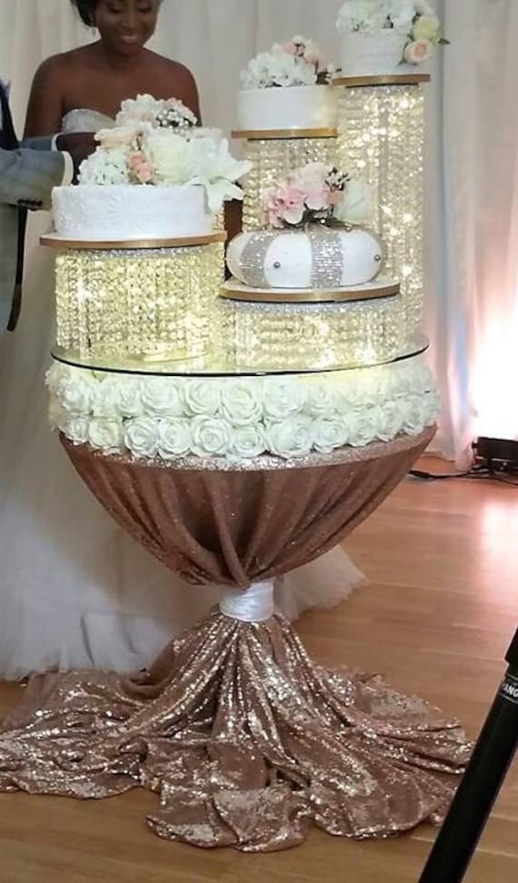 Crystal Cake Stands Cascading Style Set of 6 Tiers by Crystal