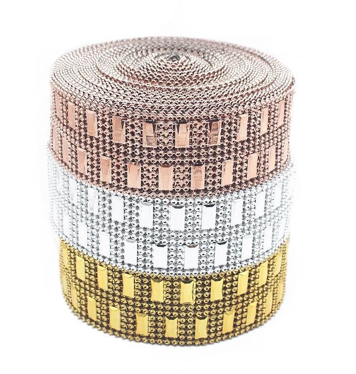 Rhinestone Effect Ribbon: Silver, Rose Gold, or Gold Cake Decoration ...