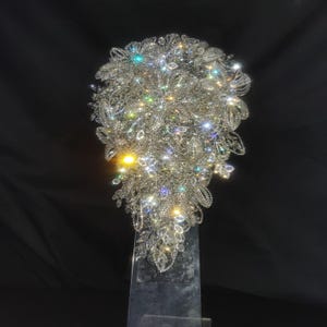 Diamante bouquet 10&quot;x14&quot; brooch Jewel rhinestone crystal wedding bouquet or Boutionerre Crystal Bridal Bouquet,cascade by Crystal wedding uk