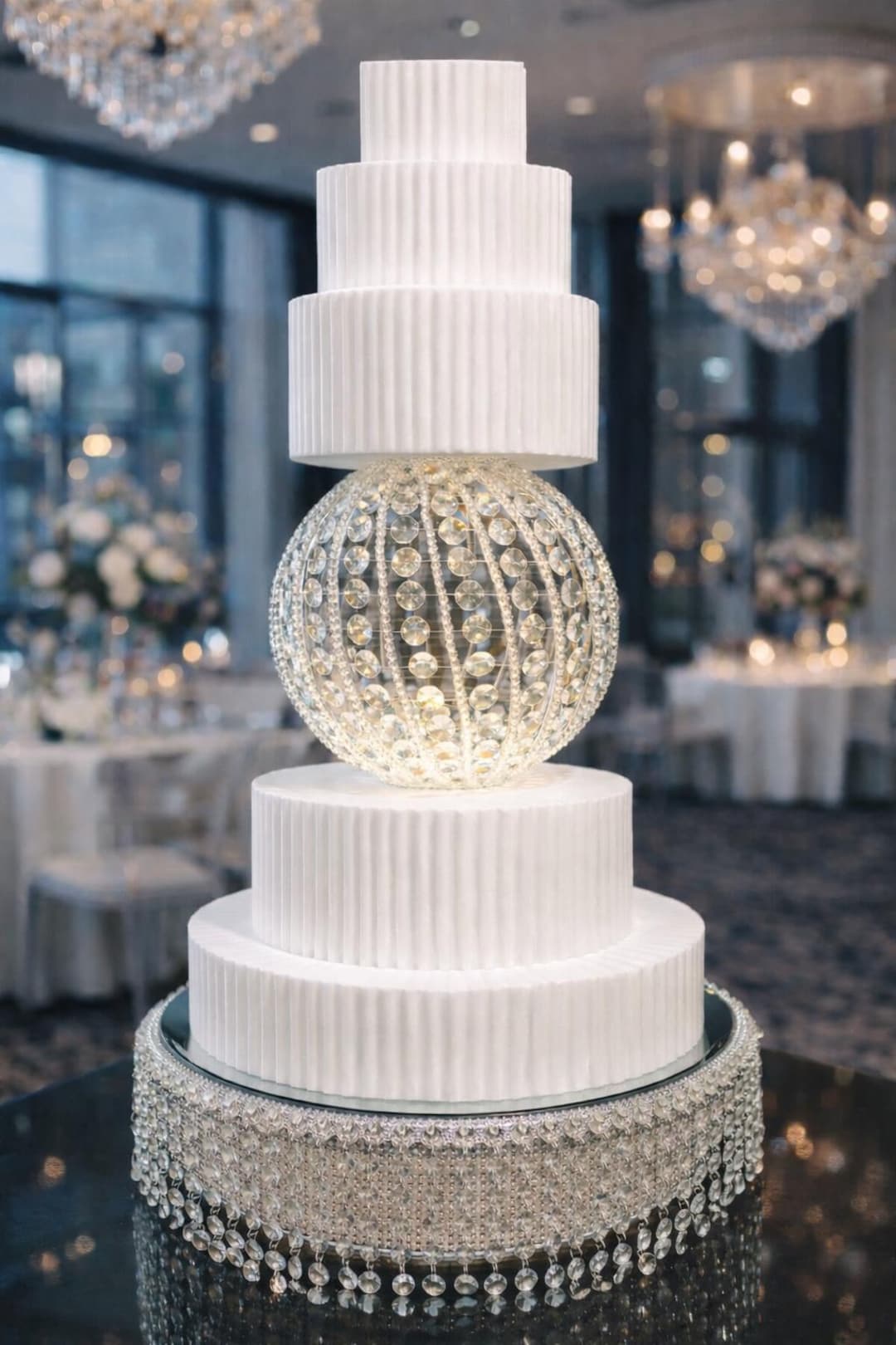 Spherical Cake Stack Round Cake Separator Sphere Crystal Cake Divider Light up Wedding Cake ...