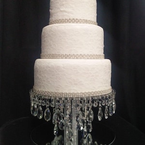 Crystal cake stand, Glass crystal rhinestone droplet cake dividers for wedding cakes by Crystal wedding uk