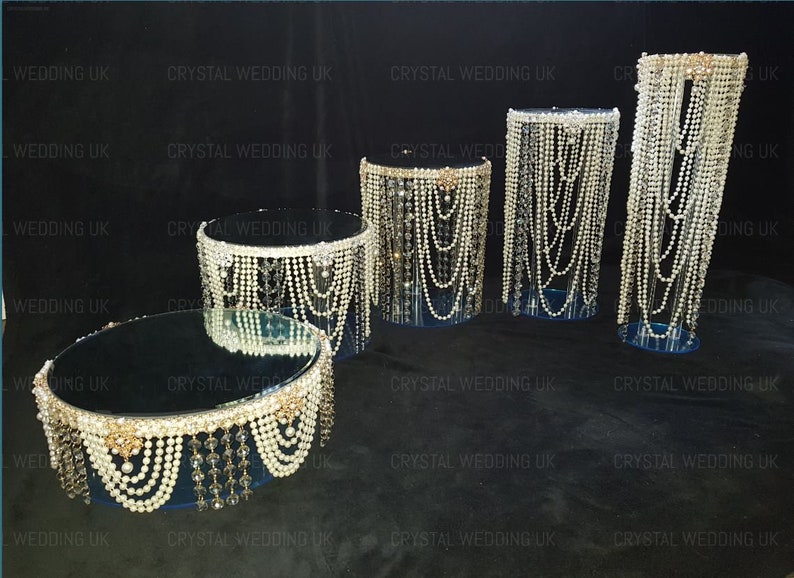 Impresionante Azul Lágrima en cascada collar y pendiente conjunto Con Cristales