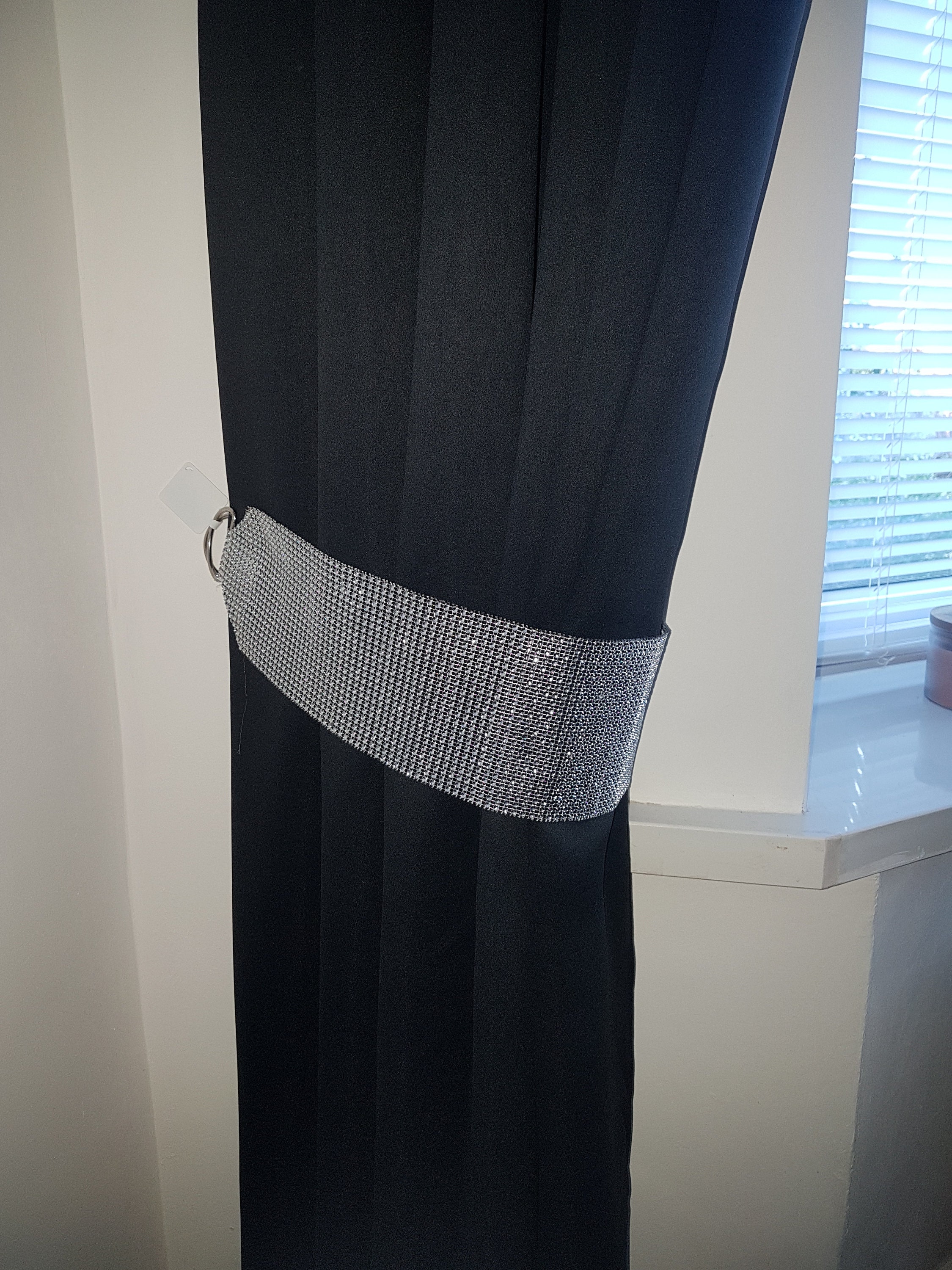 Curtain Tie Backs Pair of Diamante Effect Crystal Extra Wide Etsy UK