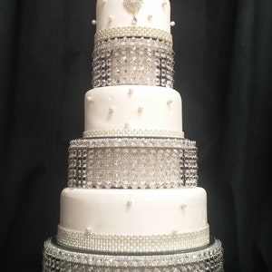 Wedding Cake stand , Faux crystal tiered stacked separators  + LED by Crystal wedding uk
