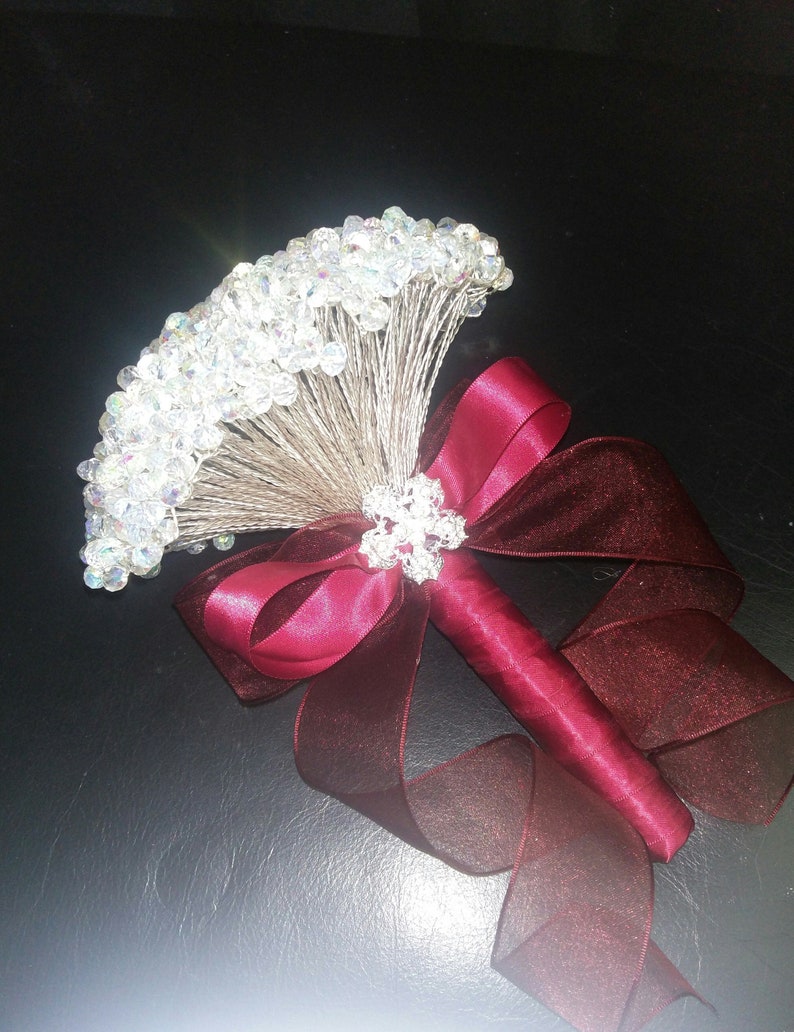 Crystal Bouquet Brides Wire Bead Jewel Bouquet. Rose Gold. Etsy UK