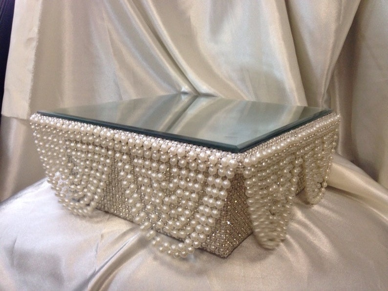 Ivory Pearl cake stand, wedding cake stand, round or square by Crystal wedding uk image 2