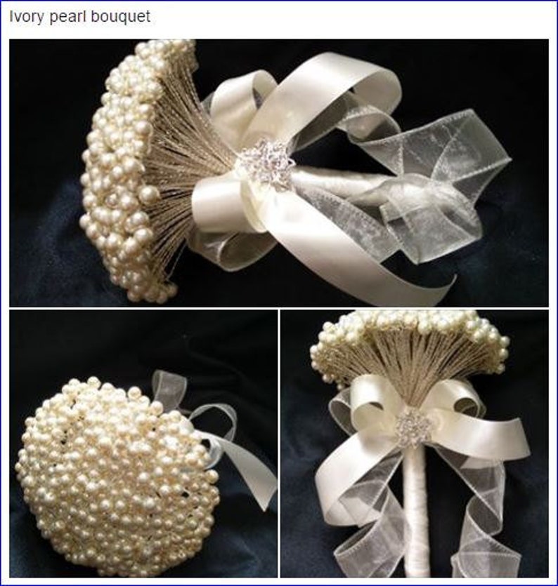 Perfect for a vintage wedding Pearl brides bouquet