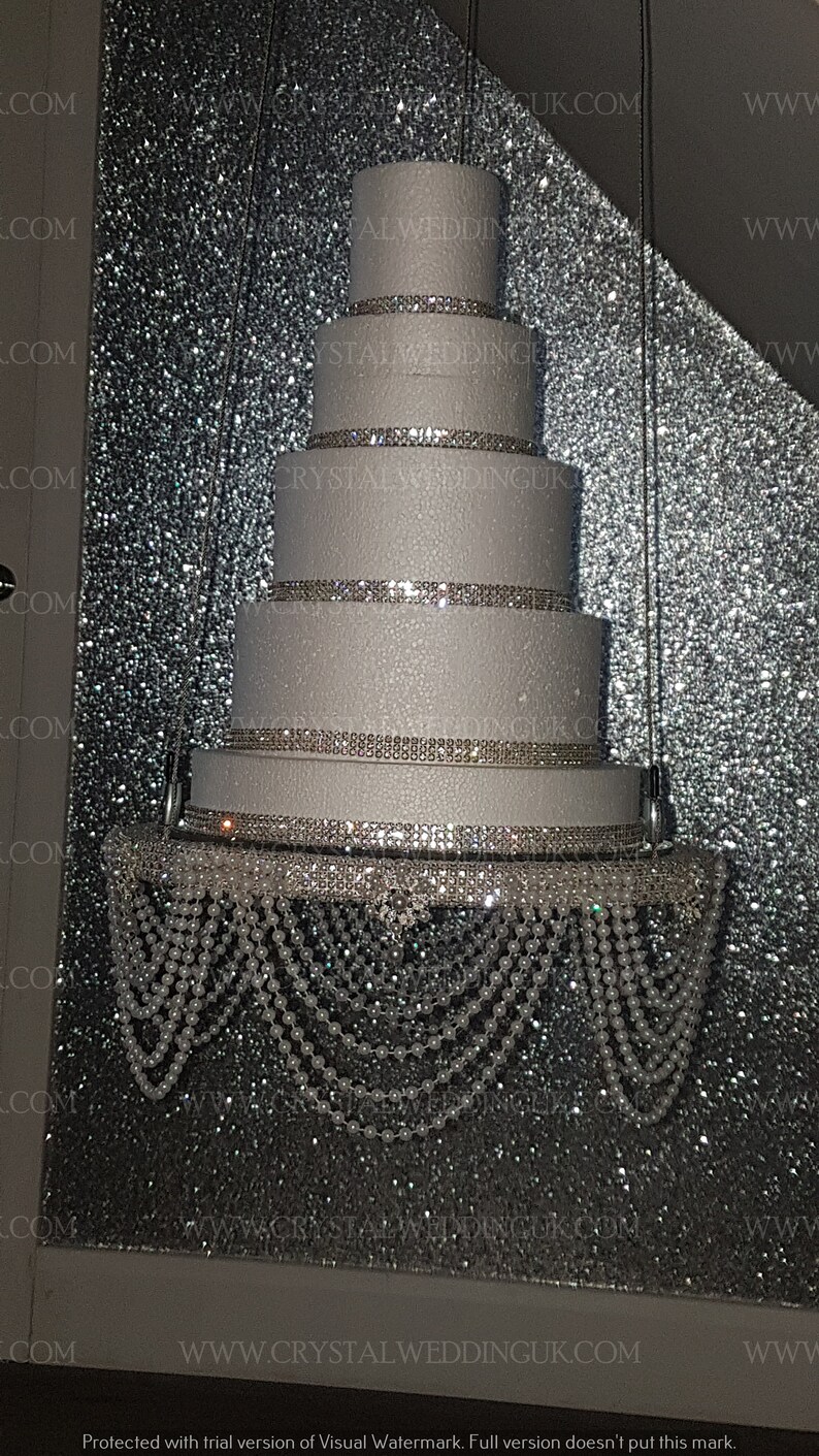 Suspended Cake Swing Hanging Cake Stand pearl Drape and Etsy