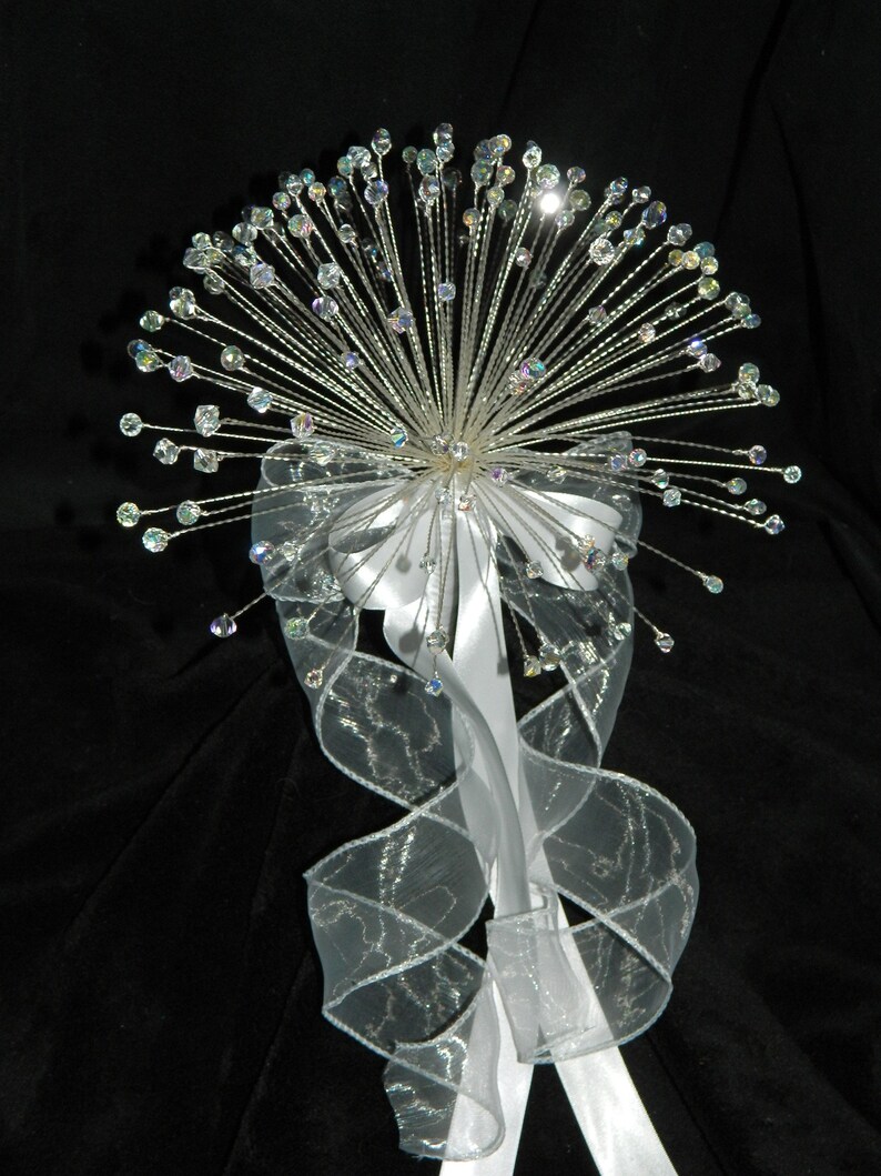 Crystal wire bouquet beaded bouquet Wedding bridal flowers Etsy