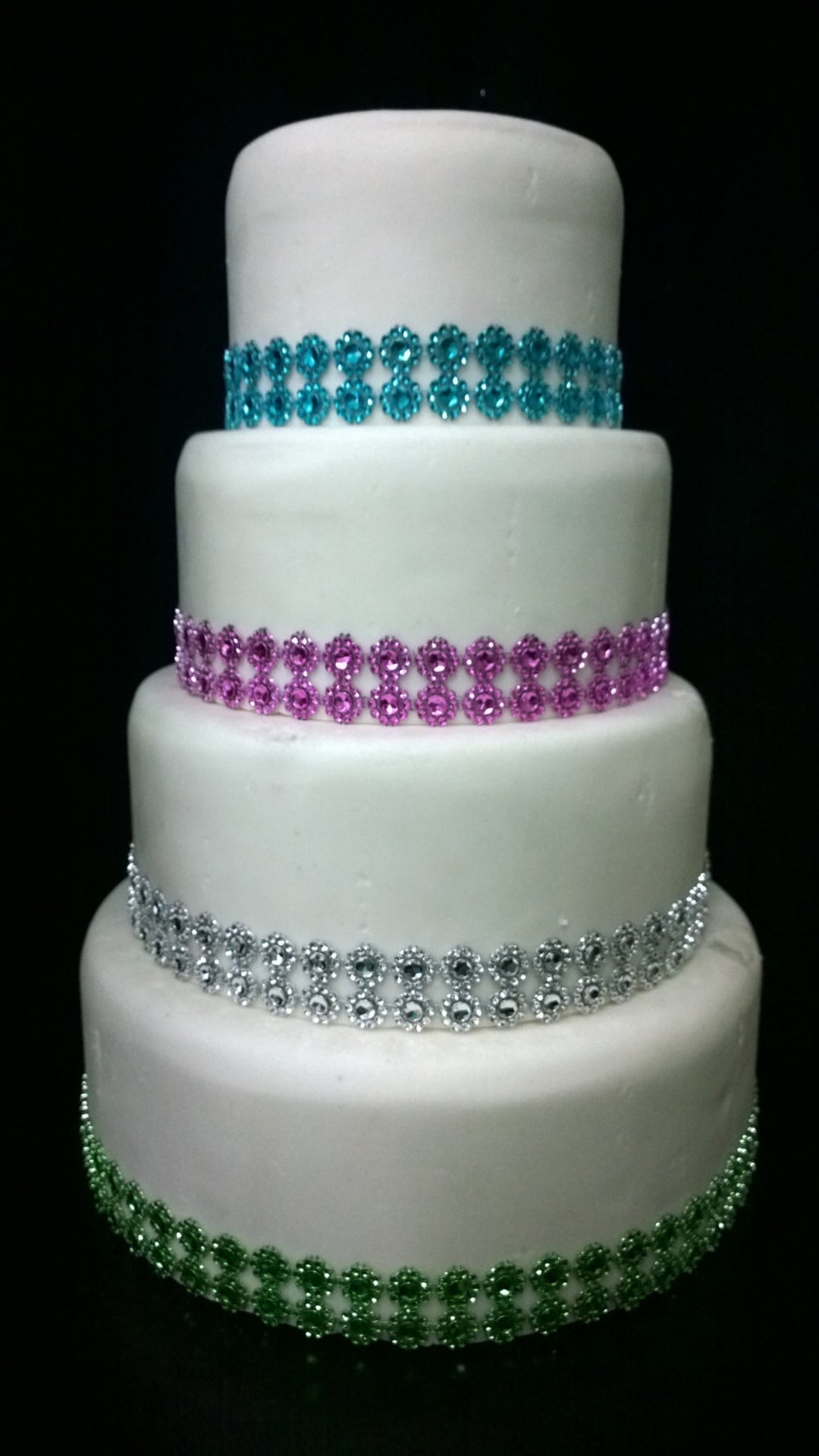 Rose Gold Rhinestones Diamante Effect Ribbon for Wedding Cake Card Trim  Sewing