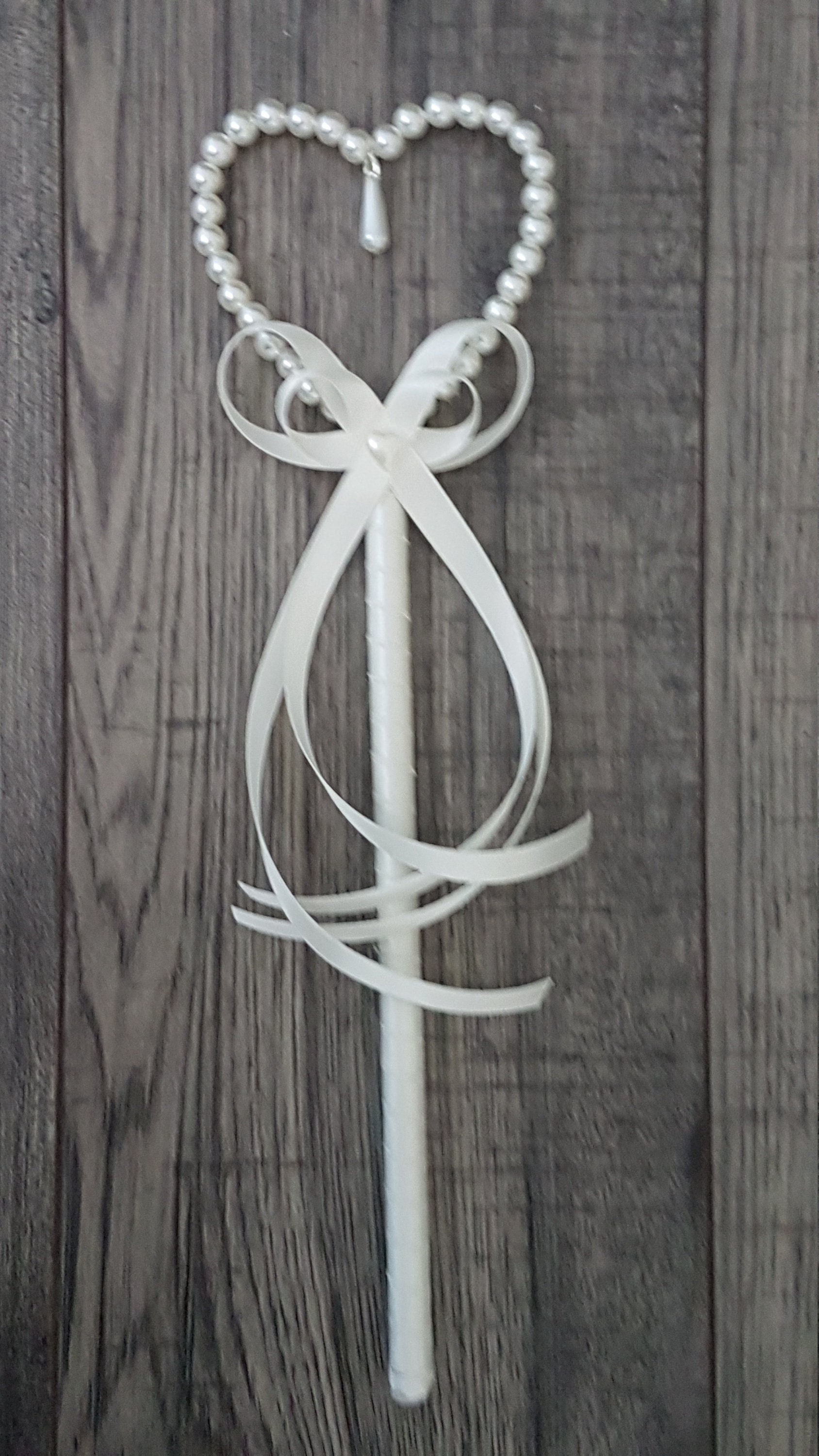 Pearl Heart Flower Girl Wand by Crystal Wedding Uk Etsy UK