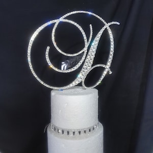 Swarovski element Crystal Cake toppers 5'' [ Any Letter,  monogram custom cake topper , bling cake topper [ rhinestone cake topper