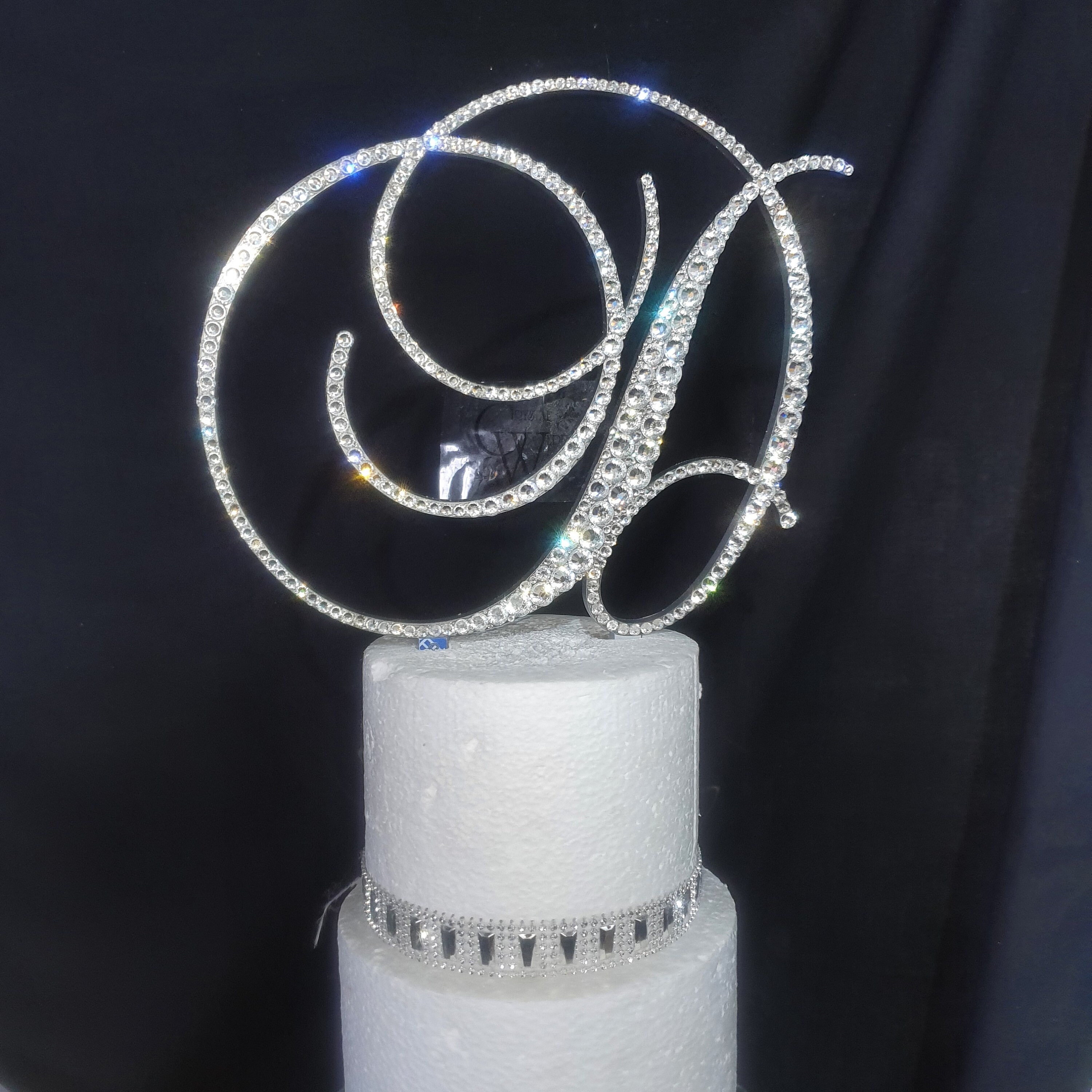 Monograms Cake Toppers Swarovski Crystal Letter V Full Crystal
