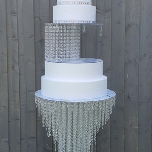 Crystal Chandelier Cake Stand Set: LED Wedding Cake Separators