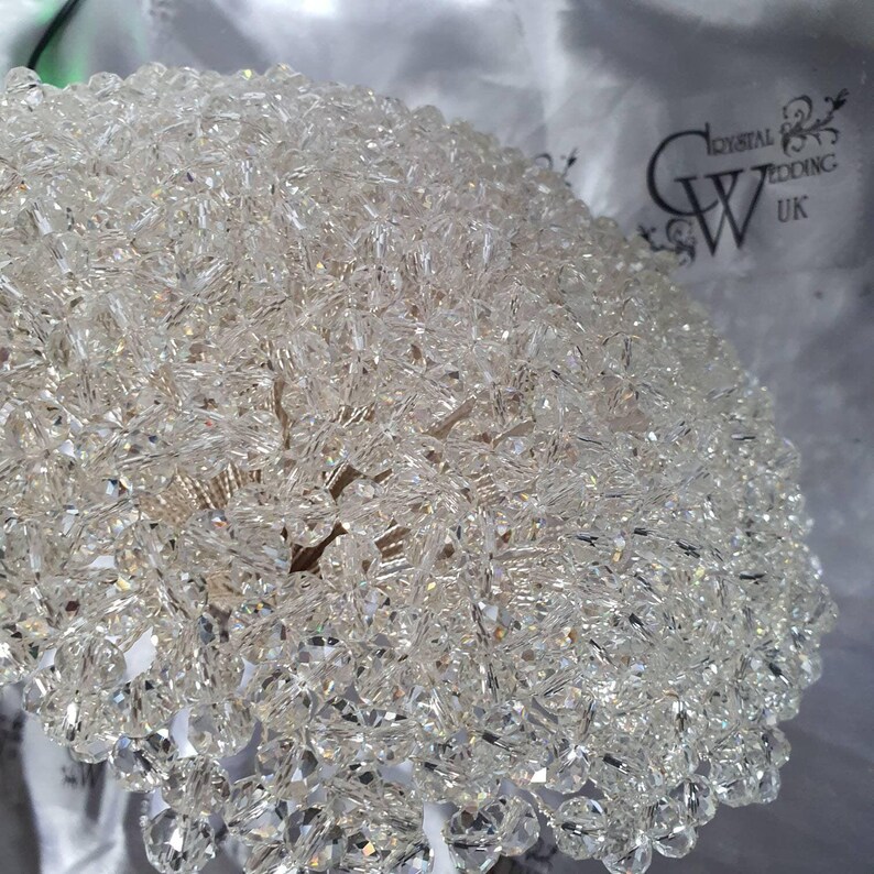 Clear Crystal bouquet, Brides wire bead jewel bouquet. rose gold. silver or Gold by Crystal wedding uk