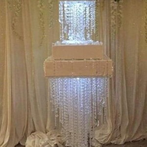 Crystal wedding cake stand, cake chandelier, 2pcs. 1 divider and Tall cake Table 80cm by Crystal wedding uk by Crystal wedding uk