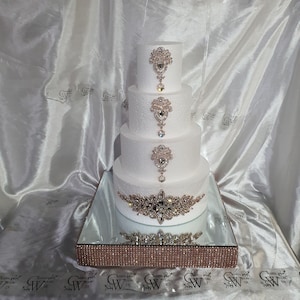 Crystal cake brooch, cake decoration, rhinestone cake jewellery, diamante cake decor- two designs to choose- by Crystal wedding uk