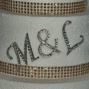Swarovski Crystal Rhinestone Cake Fropper: Wedding Initial Monogram