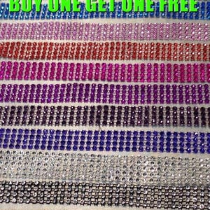 Diamante ribbon, Crystal effect cake trim, BUY 1 GET 1 FREE diamond mesh, bling mesh 1 Meter cake trim. by Crystal wedding uk