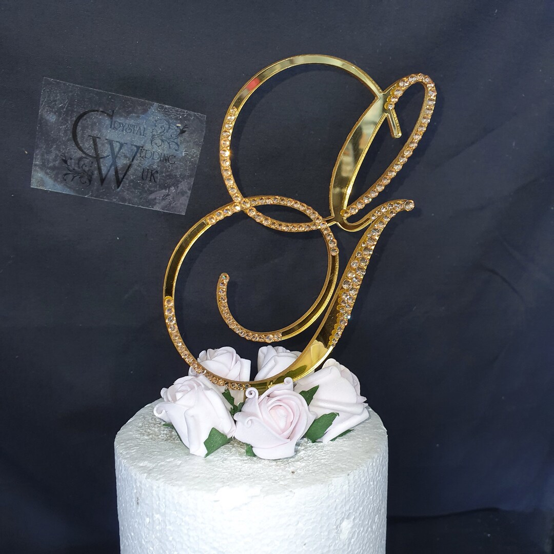 A to Z Crystal Gold Mirror Letter 8