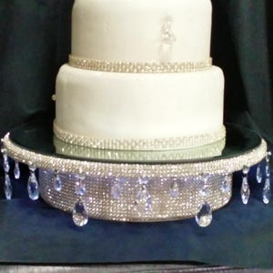 Faux crystal Wedding cake stand Teardrop design+ LED lights - round or square all sizes by Crystal wedding uk