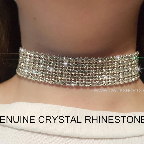 CHOKER NECKLACE  Rhinestone Crystal by Crystal wedding uk