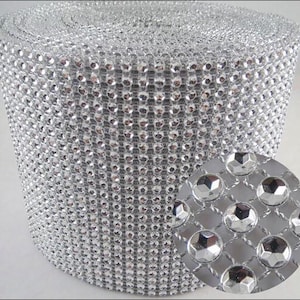 Silver Rhinestone Ribbon: Diamante Crystal Cake Trim (1 Meter)