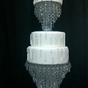 Crystal cake stand, 2 tier set ,6&quot; & 12&quot; CHANDELIER DESIGN Faux crystal by Crystal wedding uk