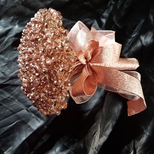 Rose gold Crystal Wedding bouquet, Brides wire bouquet, rose gold bouquet by Crystal wedding uk