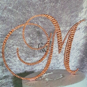 Rose gold Crystal Letter 8" monogram lnitial, EXTRA LARGE rhinestone Cake Topper decor, Wedding  cake topper jewel letters decorations.