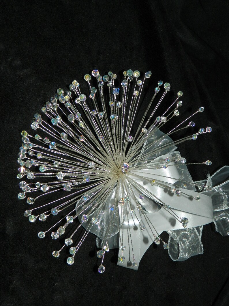 Crystal wire bouquet beaded bouquet Wedding bridal flowers Etsy