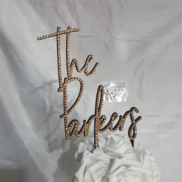 Stunning Crystal elements wedding Cake toppers 6'' in any Letter,personalised wedding cake topper, gold rhinestone bling, pearls cake topper