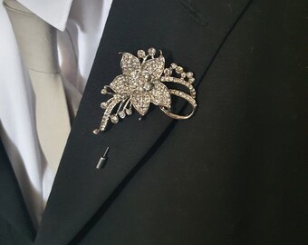 YOQUCOL - Broche De Diamantes De Imitación De Vidrio De Circonita