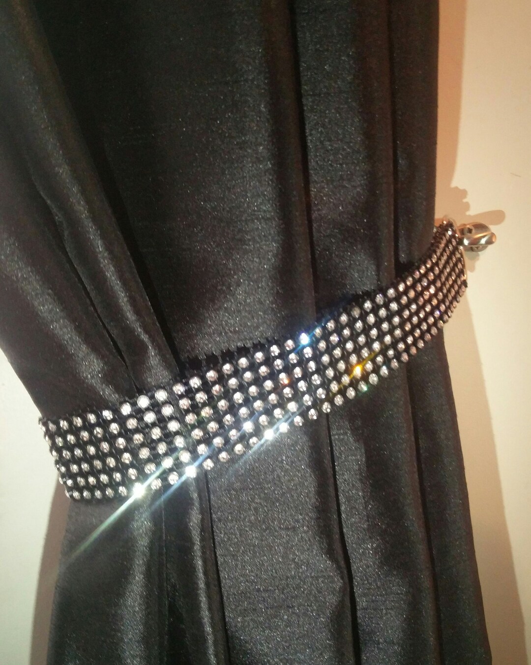 Curtain Tie Backs, Pair x2 of Diamante RHINESTONE Crystals, Hold Backs