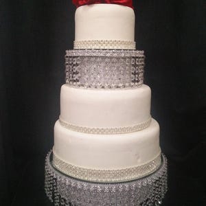 Faux Crystal Diamante cake separator 6&quot; 8&quot; 10&quot; 12&quot; & light feature by Crystal wedding uk