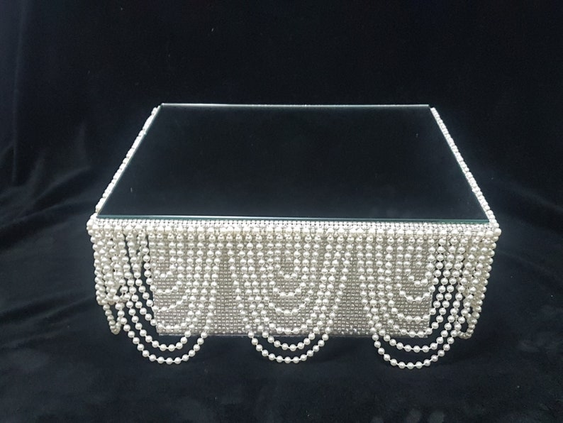 Ivory Pearl cake stand, wedding cake stand, round or square by Crystal wedding uk image 9