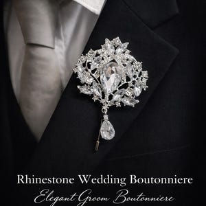 Kristallen strass bruiloft corsages zilveren broche pin knoopsgat revers speld