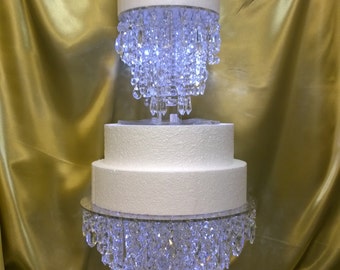 Cake stand Chandelier cake stand [ crystal cake stand [ wedding cake stand + LED lights by Crystal wedding uk