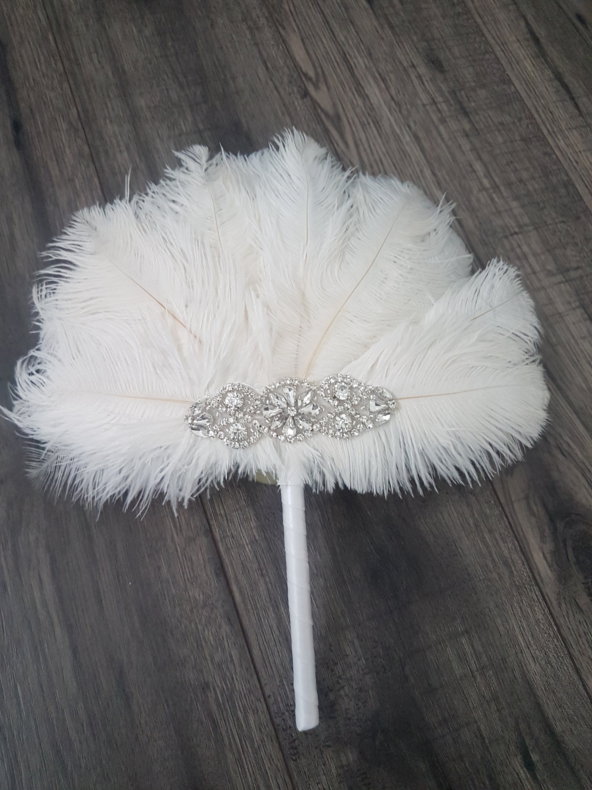 Ostrich Feather MINI Fan Bridesmaid Bouquet Feather Hand Fan - Etsy UK
