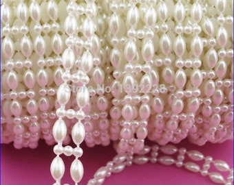 1 meter Pearl chain ribbon banding string cake ribbon  trim &  for crafts by Crystal wedding uk