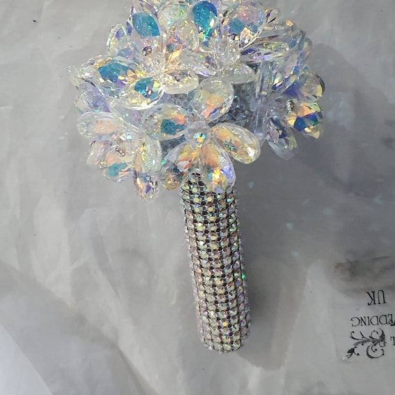 Crystal Bouquet, Crystal Flowers, Brides Wedding Bouquet by Crystal Wedding  Uk 