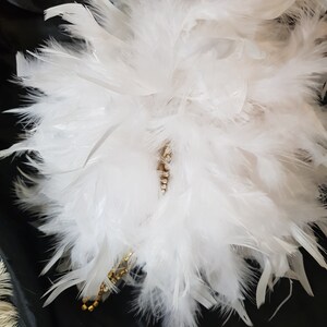 Feather Pomander With Rhinestone Chain Handle Feather Kissing Ball ...