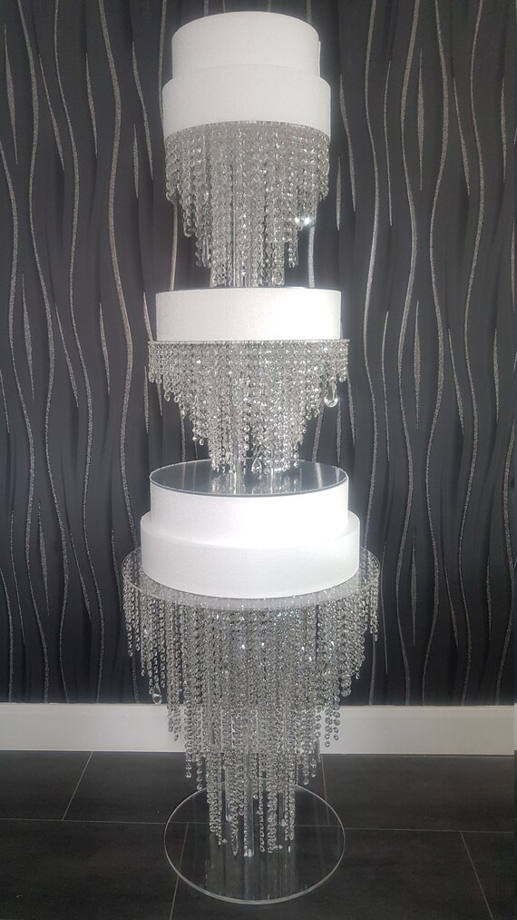 Crystal wedding cake stand chandelier style Table LARGER Etsy